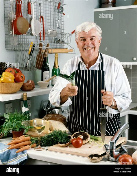 chef robert carrier   kitchen stock photo alamy