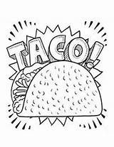 Taco Coloring Tacos Dragons Pages Sheets Colouring Party Kids Mexican Food Preschool Printable Activities Clip Pinata Book Color Tuesday Mayo sketch template