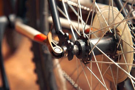 mountain bike wheel parts stock image image  construction