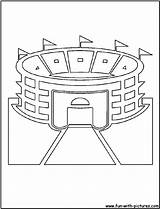 Coloring Stadium Pages Cutout Printable Baseball Field Mlb Popular Cutouts Fan sketch template