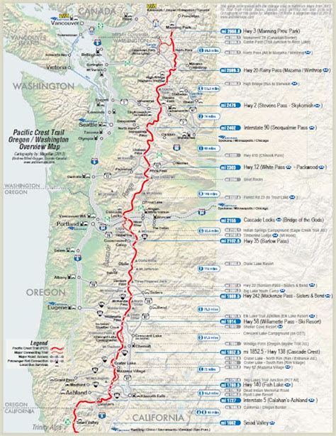 hike map   pacific crest trail