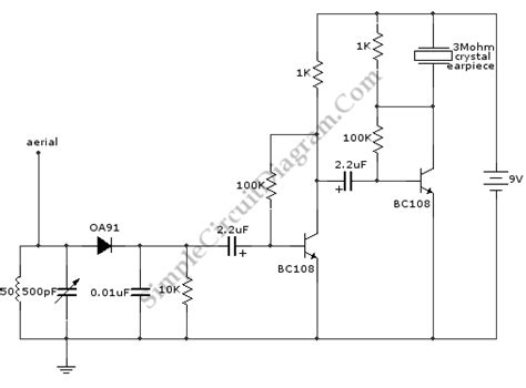 transistors  radio receiver simple circuit diagram