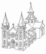 Coloring Pages Church Adult Drawing Churches Medieval Architecture Teenagers Drawings Adults Books Book Coloringpagesforadult sketch template