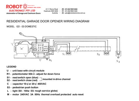 residential garage door opener model gd  domestic robot electronics
