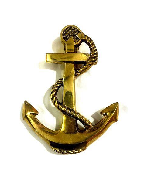 Solid Brass Nautical Ship Anchor Rope Design Door Knocker Etsy