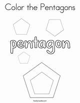 Coloring Color Pentagons Print Ll Cursive Twistynoodle sketch template
