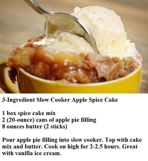 Apple Pie Filling And Spice Cake Mix In Crock Pot Apple