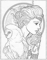 Coloring Pages Fairy Adult Fantasy Drawings Books Printable Color Adults Fenech Drawing Line Sheets Színez Book Colorful Draw Mythology Selina sketch template