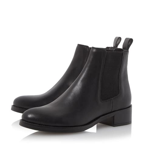 lyst dune peppie leather chelsea boots  black