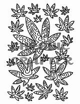 Coloring Marijuana Pages Cannabis Hemp Swirls Leaves Book Getcolorings Getdrawings sketch template