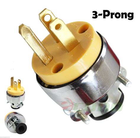 New 3 Prong Replacement Male Electrical Plug Heavy Duty Free Shipping