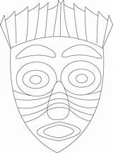Mask Coloring Printable Pages Kids African Masks Drawing Template Indian Drama Print Para Colorir Face Mayan Red Clipart Africanas Tribal sketch template