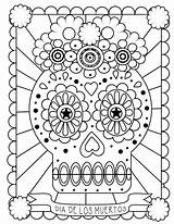 Coloring Pages Dead Books Skull Dia Muertos Los Adults Printable sketch template
