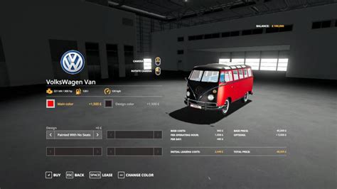 fs hippy volkswagen van  simulator games mods
