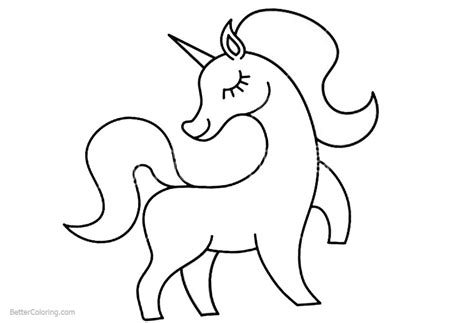 unicorn coloring pages easy drawing  printable coloring pages