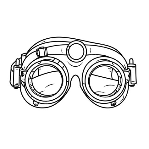 goggles printable coloring  adults outline sketch drawing vector