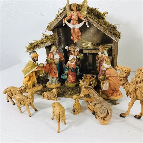 pc fontanini heirloom nativity stable holy family wise men camels