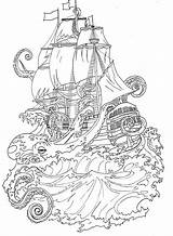 Ship Octopus Drawing Tattoo Outline Shipwreck Tattoos Kraken Vs Coloring Pirate Askideas Drawings Nice Anchor Deviantart Squid Paintingvalley Idea sketch template