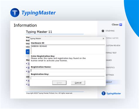purchased typingmaster    enter  registration key