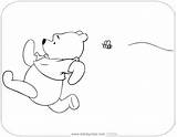 Pooh Winnie Coloring Bee Running Pages Bees Disneyclips Funstuff sketch template