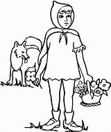 Riding Red Little Hood Coloring Pages Comments Coloringhome sketch template