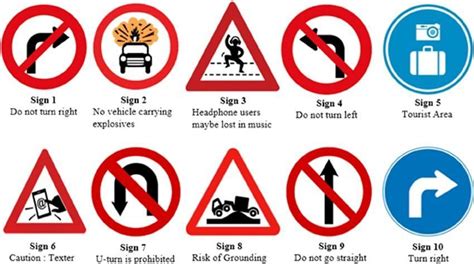 explain      common road safety signs
