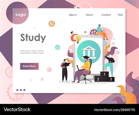 study website landing page design template vector image