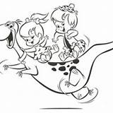 Dino Bambam Pedrita Flintstones Levando sketch template