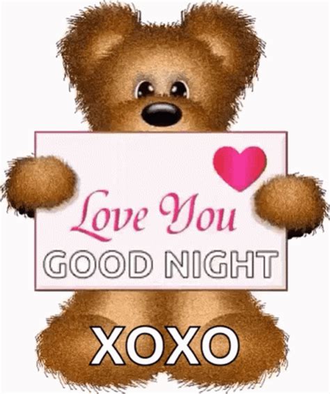 brown teddy bear good night love  gif gifdbcom