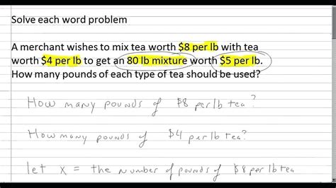 system  equations word problems worksheet algebra  math db excelcom
