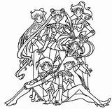 Coloring Sailor Scouts Pages Moon Group Getcolorings Getdrawings sketch template