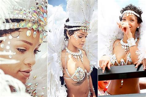 rihanna nearly naked in skimpy bikini pictures from kadooment carnival mirror online