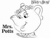 Potts Mrs Coloring Lumiere Beast Beauty Pages Chip Chips Getcolorings Color Printable sketch template