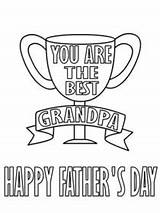 Coloring Father Printable Cards Happy Card Grandpa Fathers Print sketch template