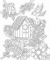Coloring Pages Adults Bird House Birdhouse Spring Adult Floral Freebie Flower Kids Book Colorit Birds Flowers Color Drawing Printable Friday sketch template