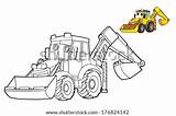 Loader Front End Coloring Excavator Template sketch template