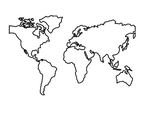 simple world map coloring page  printable coloring pages  kids