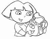 Dora Coloring Explorer sketch template