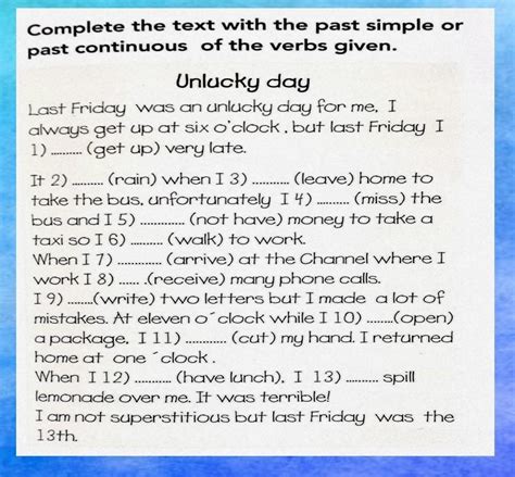 Complete The Text With The Past Simple Forms Of The Verbs In The Box