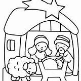 Crib Coloring Nativity Pages Jesus Crafts Christmas Baby Diy Star Kids sketch template