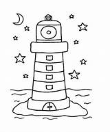 Lighthouse Coloring Kids Pages Printable Template Adults Coastal Bestcoloringpagesforkids sketch template