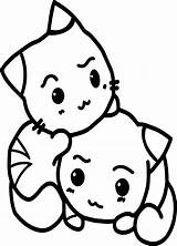 Coloring Anime Pages Cats Cat Kids Printable Stunning Getdrawings Getcolorings Dari Disimpan sketch template