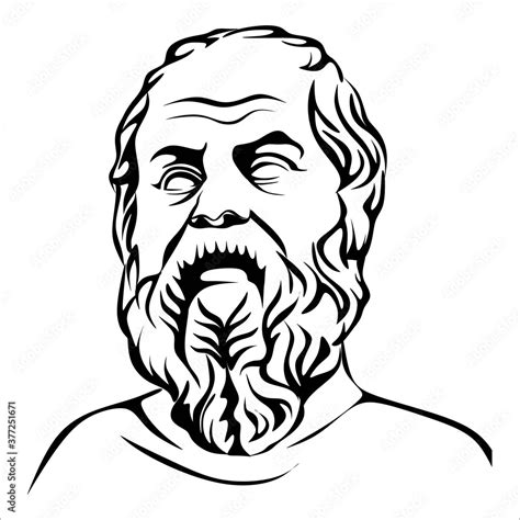 socrates   greek philosopher  athens  artline black  white