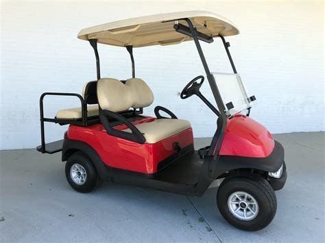 classic red club car precedent golf cart golf carts  lifted