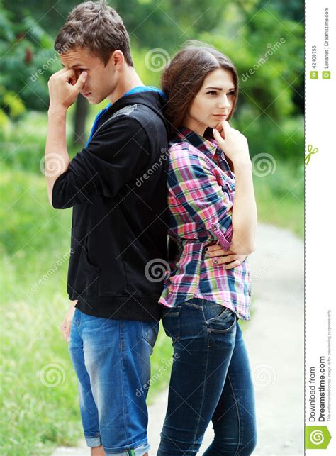 sad teenage couple stock image image of attractive carefree 42408755