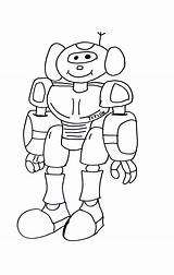 Robot Coloring Robots Kids Pages Simple Funny Print Color Drawing Children Printable Very sketch template