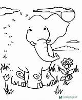 Dots Connect Dot Elephant Kids sketch template