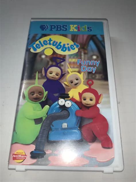 pbs kids teletubbies funny day vhs clamshell  works