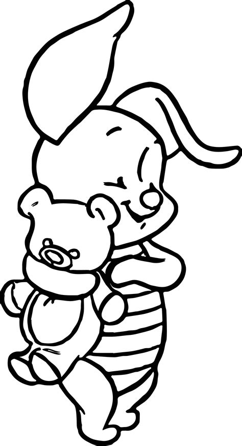awesome baby piglet toy hug coloring page baby coloring pages
