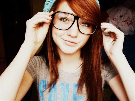 geek girl glasses hair nerd pale image 29284 on